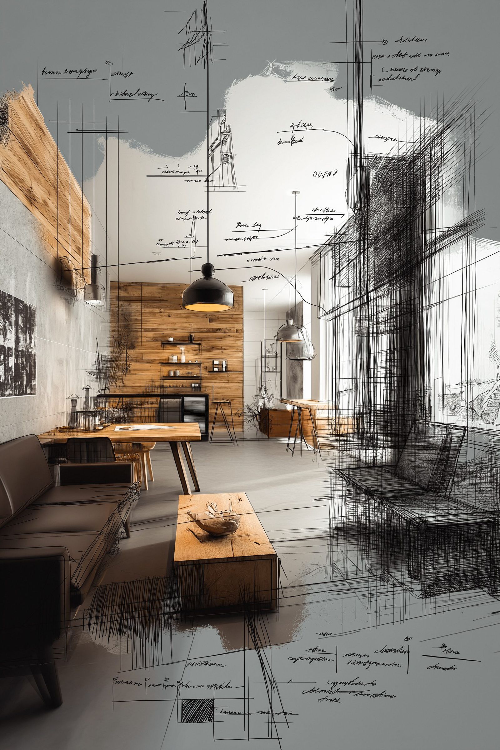 Interior design sketch